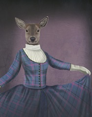 Scottish Deer Lady Bess MacBeth, Portrait, Art Print
