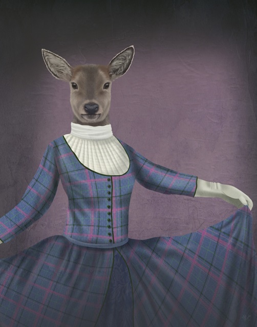 Scottish Deer Lady Bess MacBeth, Portrait, Art Print