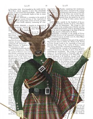 Scottish Deer Major Malcolm, Portrait, Book Print