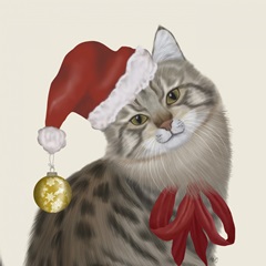 Cute Cat with Christmas Hat