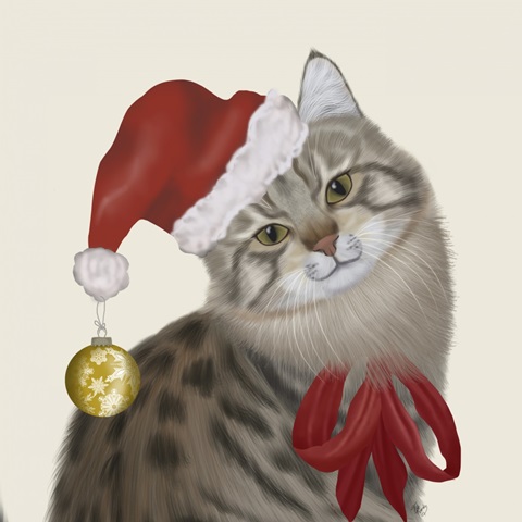 Cute Cat with Christmas Hat