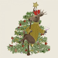 Moose Christmas Pole Dance