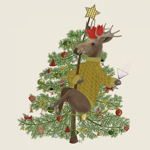 Moose Christmas Pole Dance