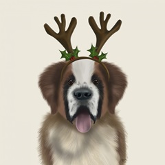 St Bernard Christmas Antlers