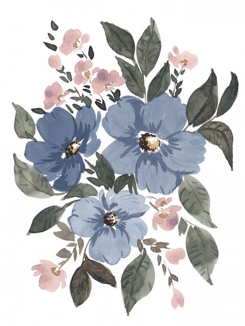 Soft Blue Flowers I