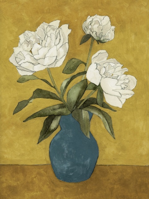 Flower Trio in Blue Vase II
