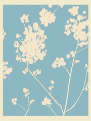 Cyan Wildflower Silhouettes I