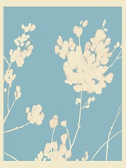 Cyan Wildflower Silhouettes II