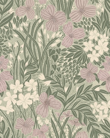 Field of Flowers Light Green