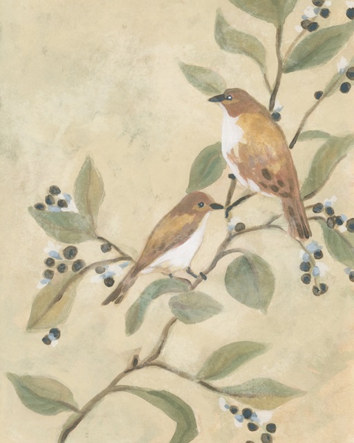 Songbird on Branch Fresco I