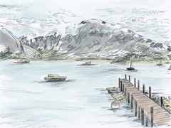 Tinted Lake Sketch I