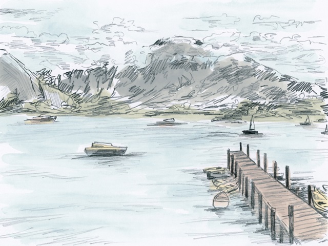 Tinted Lake Sketch I