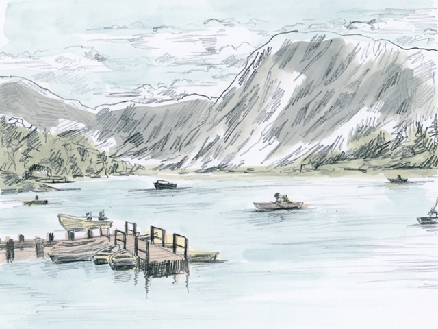 Tinted Lake Sketch II