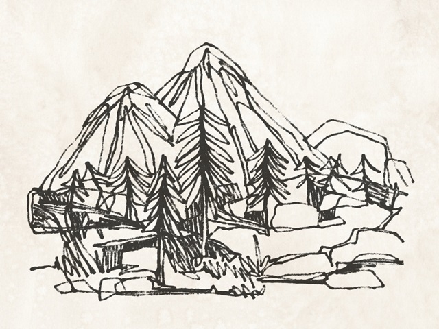 Mountain Contour Sketch I