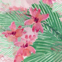 Pink Green Floral II