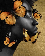 Monochrome Golden Butterfly II