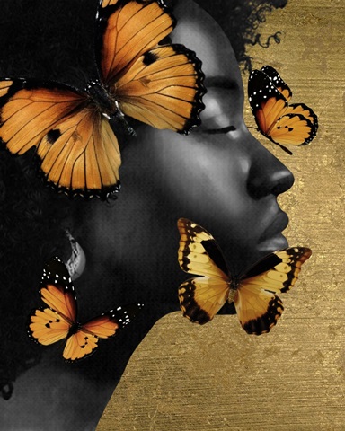 Monochrome Golden Butterfly II