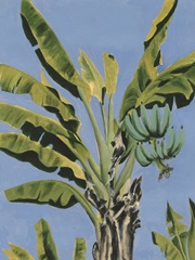 Banana Leaves on Blue II