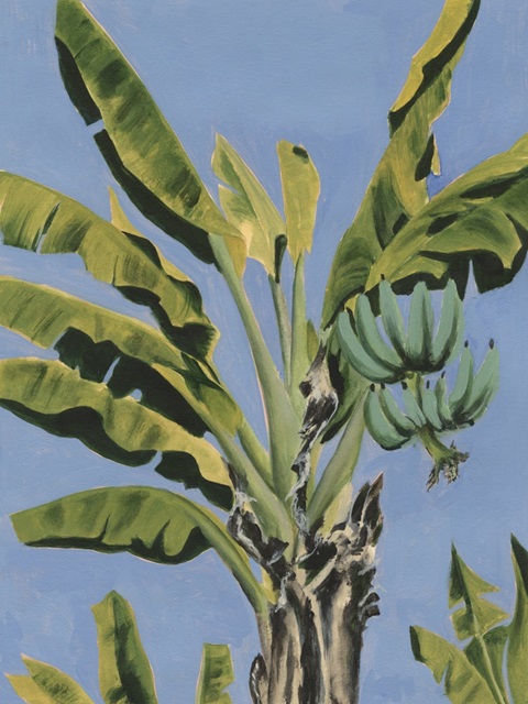 Banana Leaves on Blue II