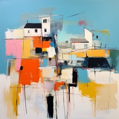 Abstract Village in Blue V