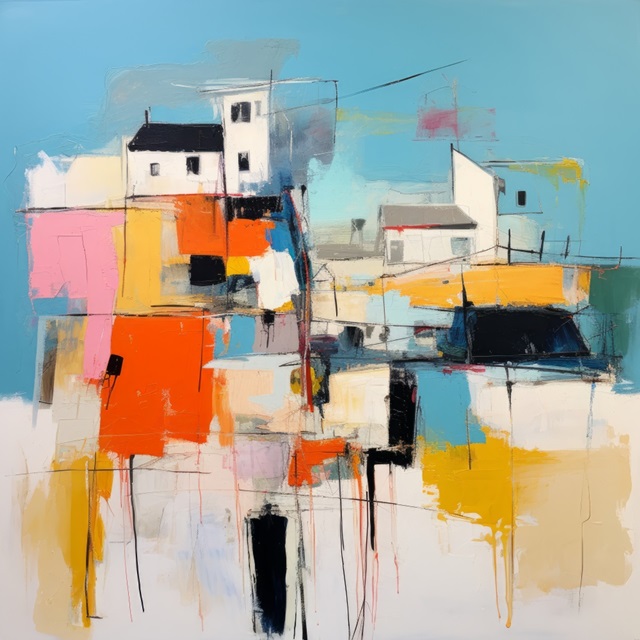Abstract Village in Blue V
