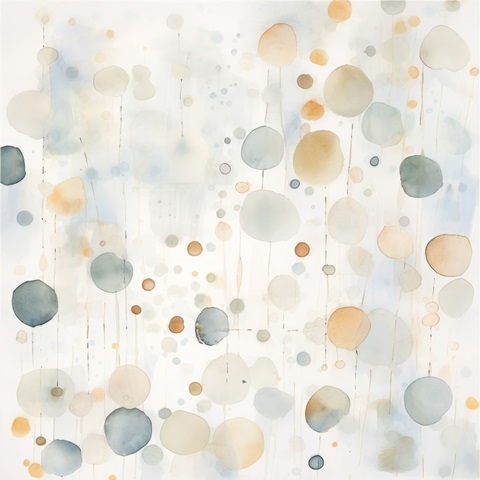 Watercolor Abstract Dots  II
