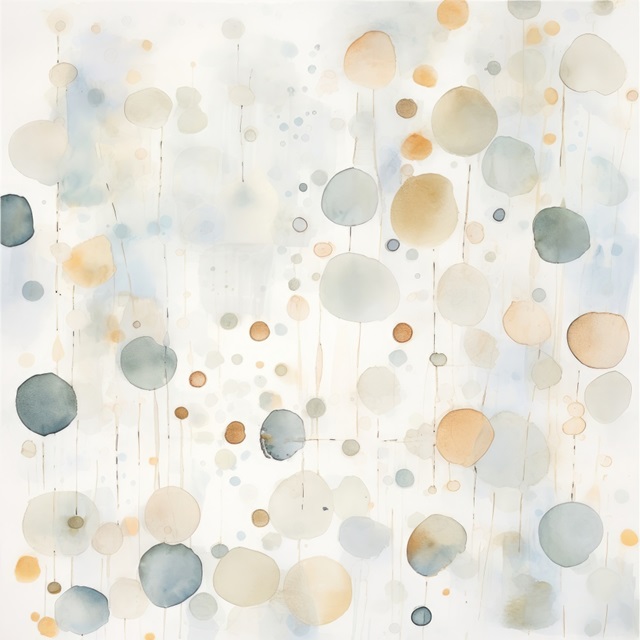 Watercolor Abstract Dots  II