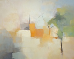 Green, Orange Abstract Forms II