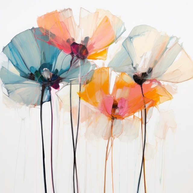 Colorful Translucent Flowers I