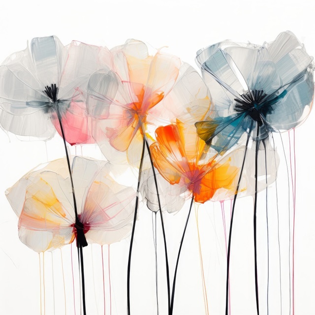 Colorful Translucent Flowers III