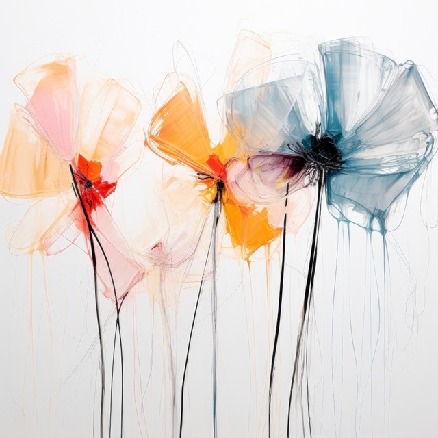 Colorful Translucent Flowers IV