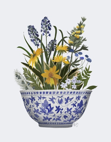 Chinoiserie Bowl with Wild Flowers 1