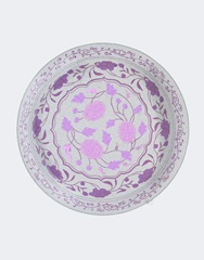 Plate, Chrysanth Trio in Pink