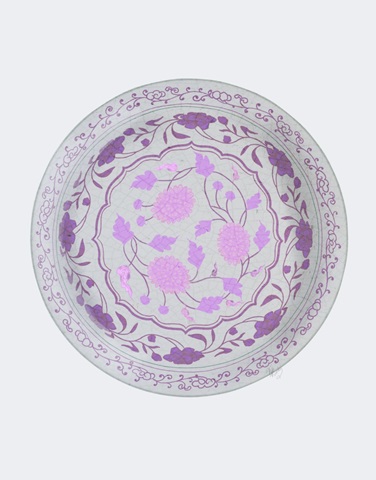 Plate, Chrysanth Trio in Pink