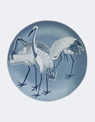 Crane Trio on Blue
