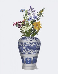 Crane Vase and Wildflowers