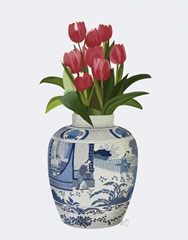 Ginger Jar with Ref Tulips