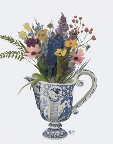 Chinoiserie Jug with Wildflowers