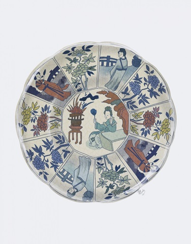 Plate, Lady with Mirror in Multicolours