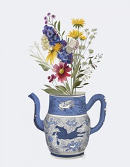 Chinoiserie Teapot and Wildflowers