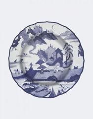 Plate, Temple Scene 1 in Blue