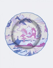 Plate, Temple Scene 1 in Pink And Blue