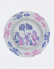 Plate, Willow Tree in Pink and Blue