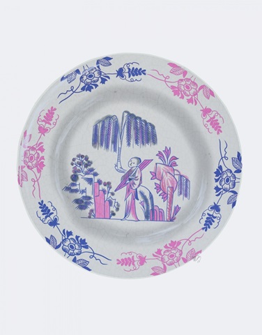 Plate, Willow Tree in Pink and Blue