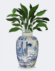 Chinoiserie Vase and Aspidistra