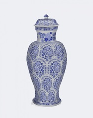 Tall Floral Jar in Blue