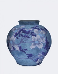 Ginger Jar, Floral, Blue