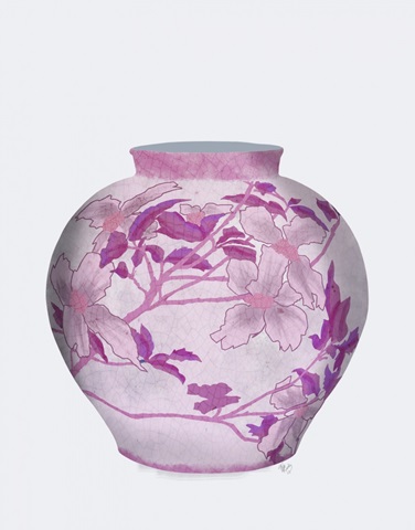 Ginger Jar, Floral, Pink