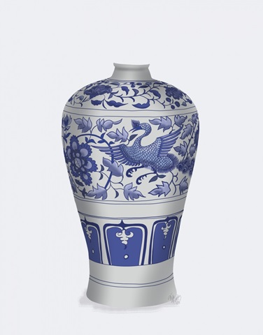 Crane Vase, Blue