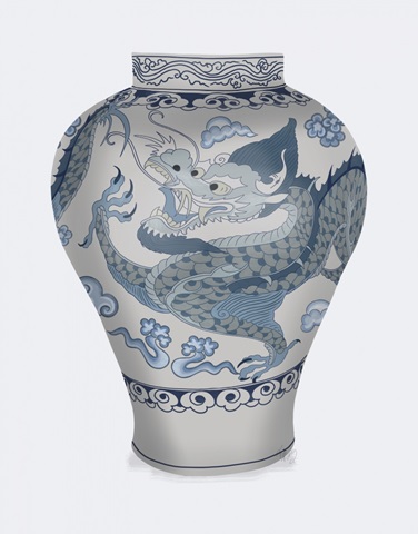 Dragon Vase in Blue